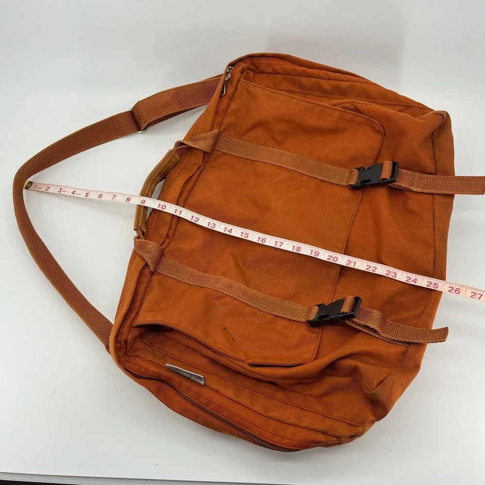 Vtg Whole Earth Provision Co Orange Canvas Field Bag Messenger Shoulder USA Made
